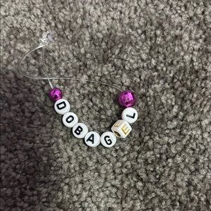 Pink and White Beaded Jewelry Accessory